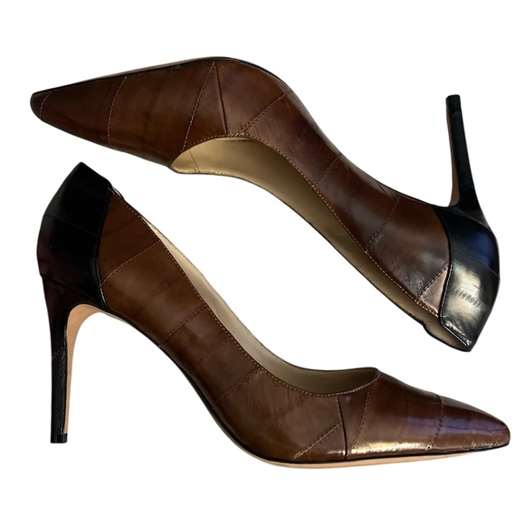 NWOT Alexandre Birman Pumps Size 37 Euro. Brown and Black leather. - Picture 1 of 4